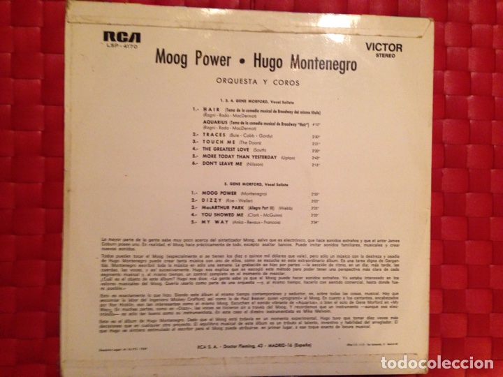 Discos de vinilo: LP/Vinilo HUGO MONTENEGRO &rdquo; Moog Power &rdquo; - Foto 2
