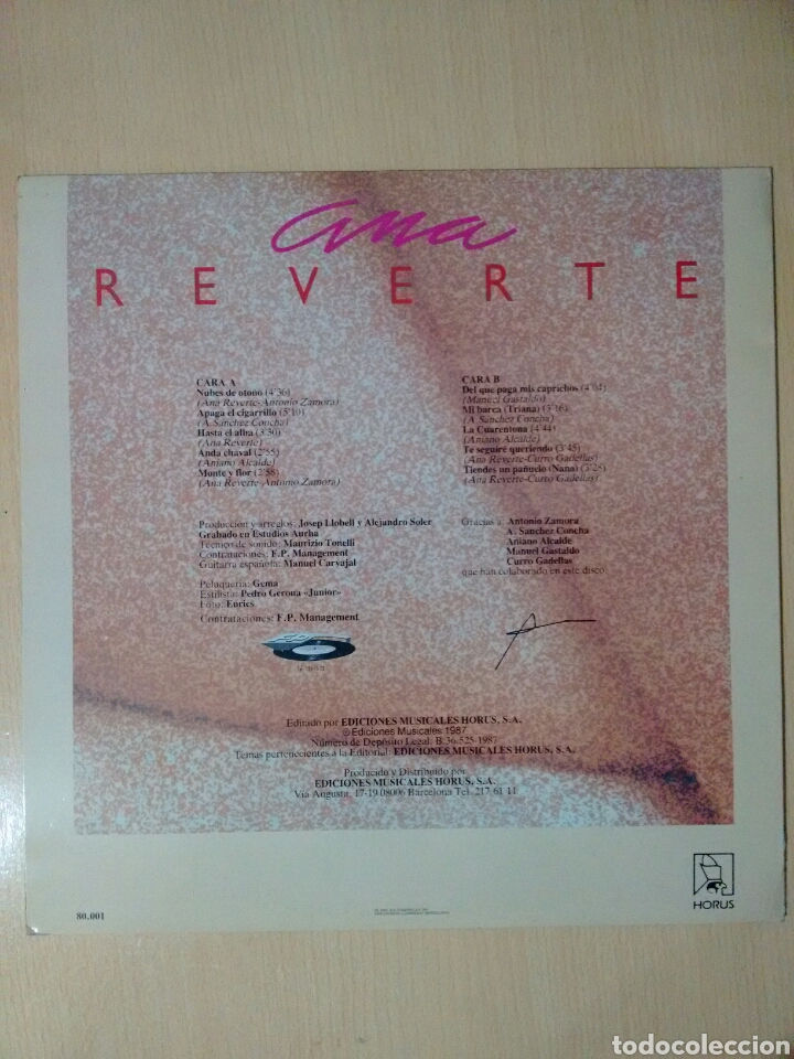 Discos de vinilo: ANA REVERTE NUBES DE OTO&Ntilde;O LP (1987) - Foto 2