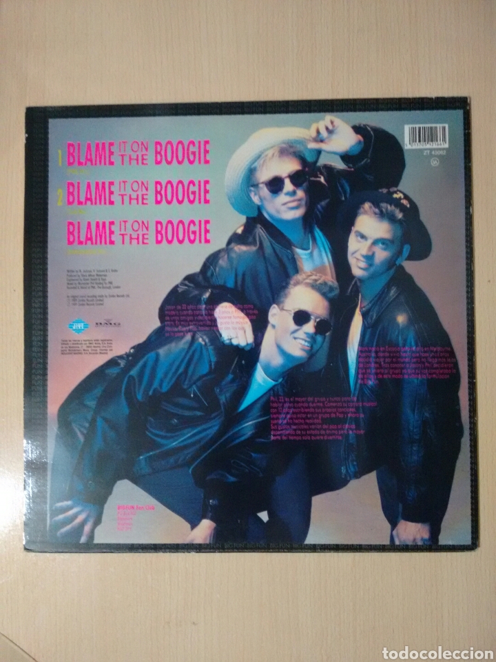 Discos de vinilo: BIG FUN BLAME IT ON THE BOOGIE MAXI SINGLE (1989) - Foto 2