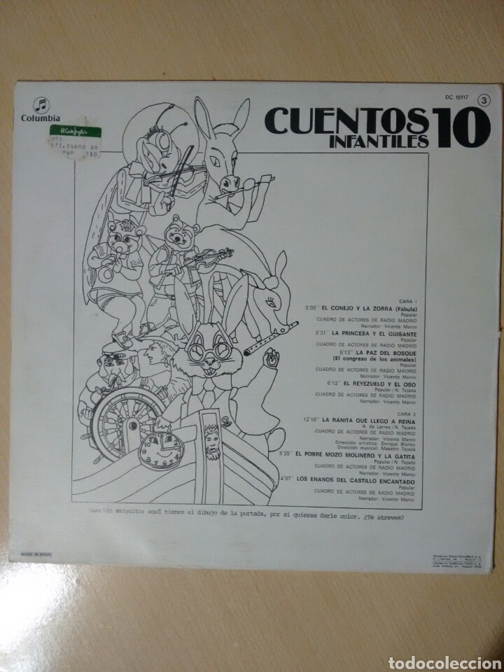 Discos de vinilo: CUENTOS INFANTILES VOL.10 LP (1976) - Foto 2