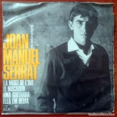 Discos de vinilo: JOAN MANUEL SERRAT: LA MORT DE L´AVI - EL MOCADOR..., EP EDIGSA CMN Nº 92, 1985. VG+/VG+. Lote 66038242