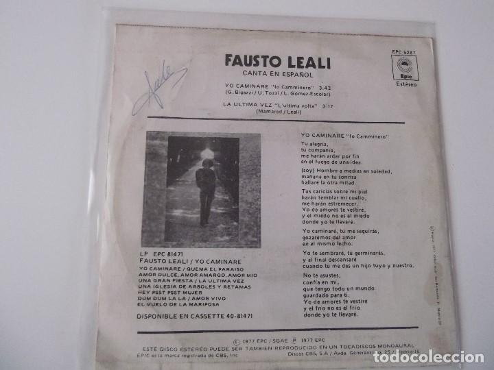 Discos de vinilo: FAUSTO LEALI - Yo caminar&eacute; - Foto 2