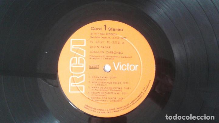 Discos de vinilo: JOAQUIN CARBONELL DEJEN PASAR - Foto 1