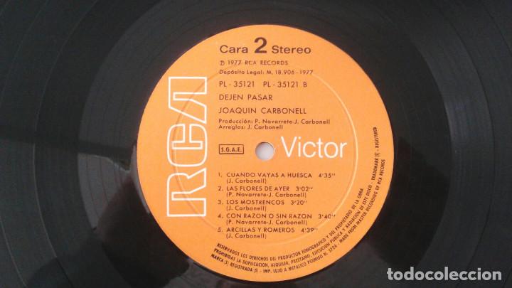 Discos de vinilo: JOAQUIN CARBONELL DEJEN PASAR - Foto 4