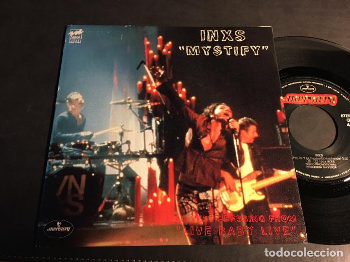 Discos de vinilo: INXS (MYSTIFY) SINGLE ESPA&Ntilde;A PROMO (EPI3) - Foto 1