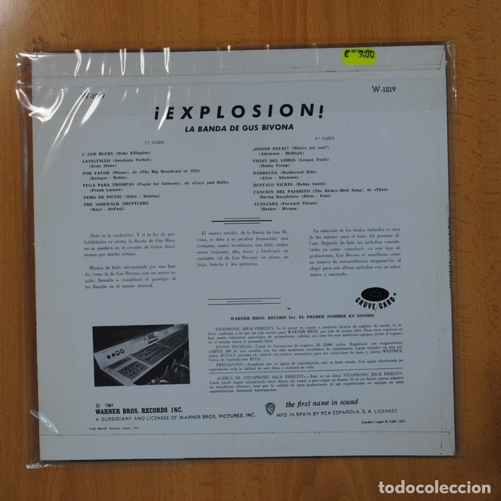 Discos de vinilo: LA BANDA DE GUS BIVONA - EXPLOSION - LP - Foto 2