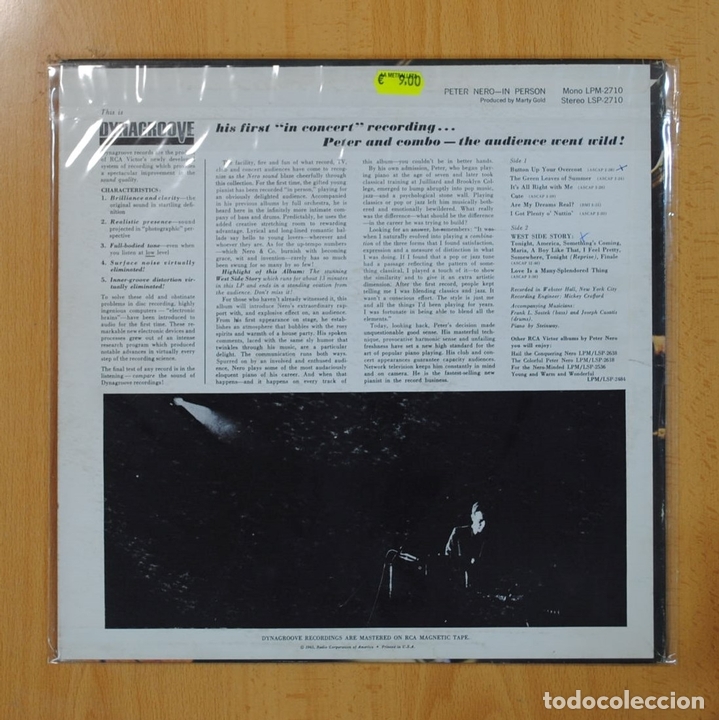 Discos de vinilo: PETER NERO - IN PERSON - LP - Foto 2