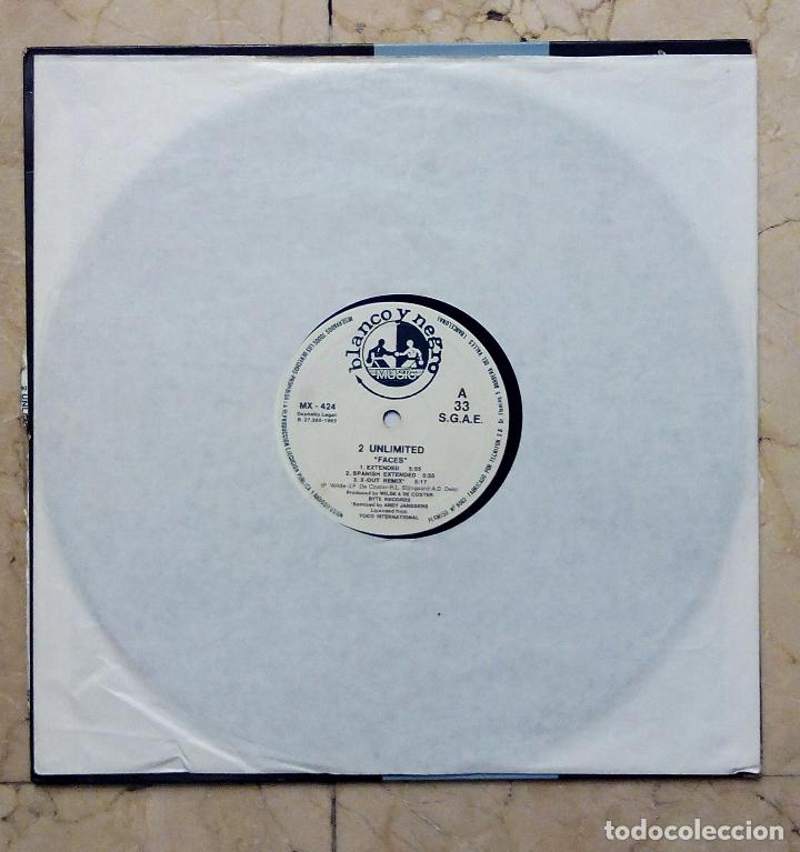 Discos de vinilo: MAXI SINGLE 2 UNLIMITED - FACES - BLANCO Y NEGRO 1993. - Foto 4