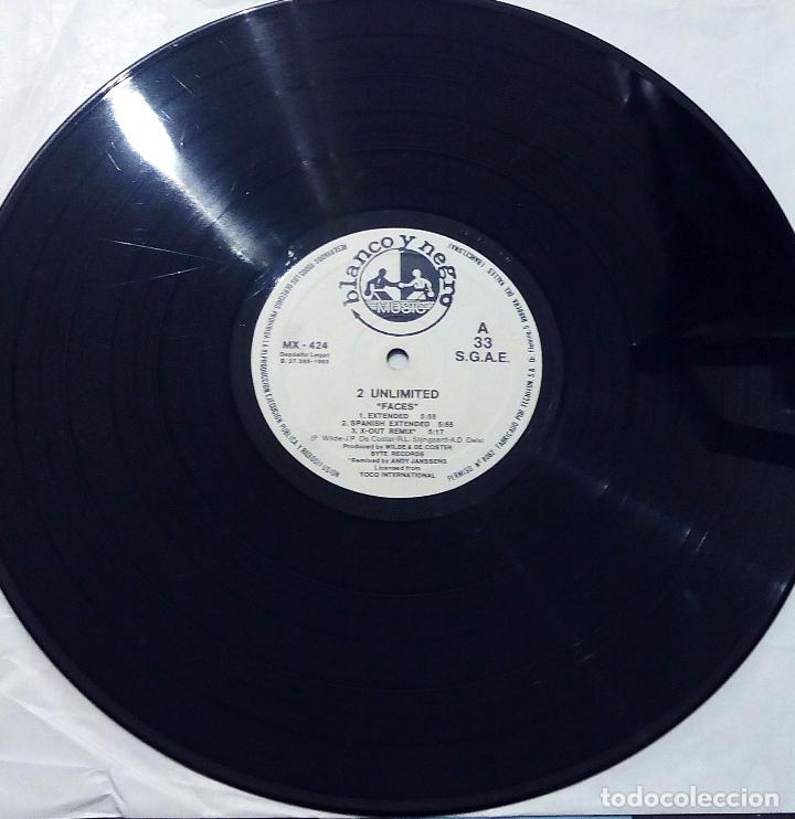 Discos de vinilo: MAXI SINGLE 2 UNLIMITED - FACES - BLANCO Y NEGRO 1993. - Foto 5