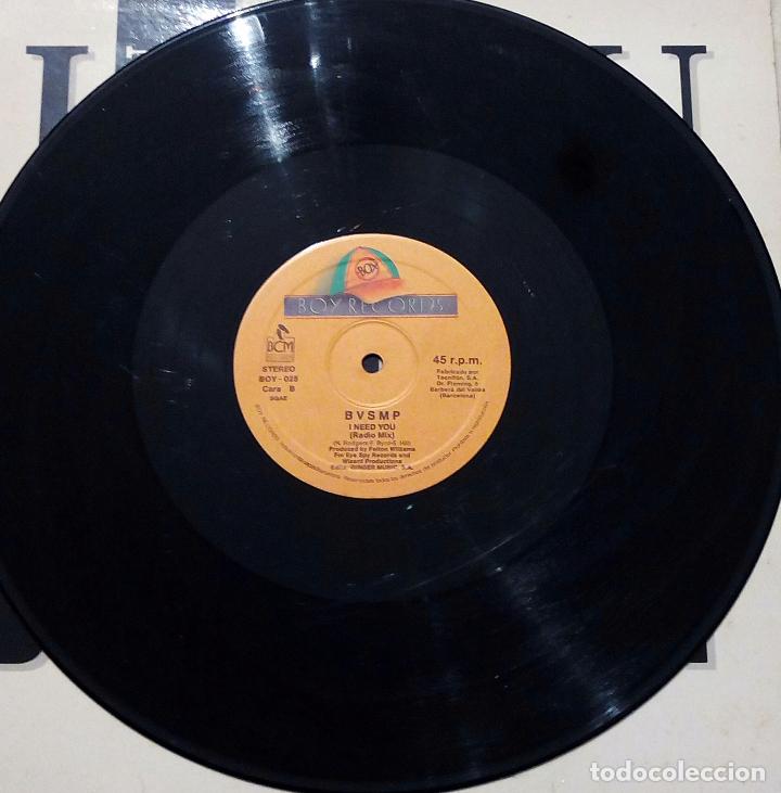 Discos de vinilo: MAXI SINGLE BVSMP - I NEED YOU - BCM RECORDS 1988. - Foto 4