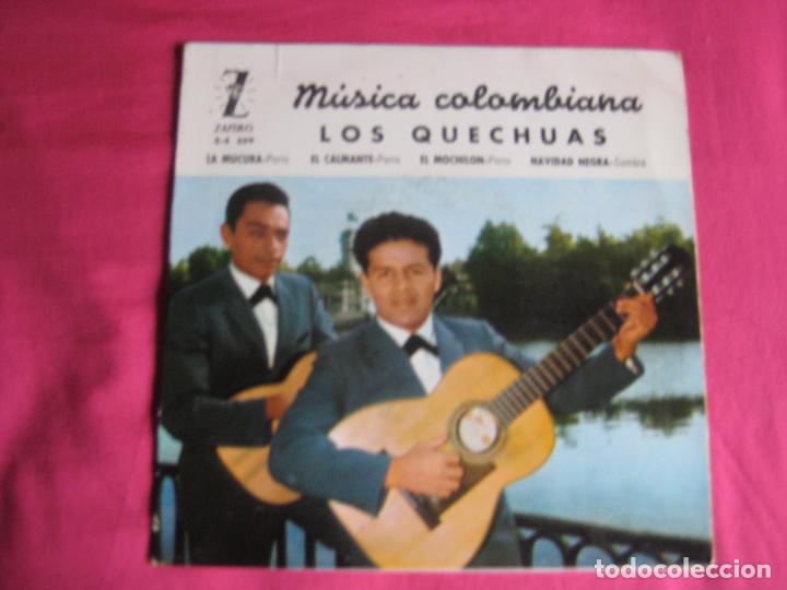 Disques de vinyle: LOS QUECHUAS EP ZAFIRO 1962 MUSICA COLOMBIANA la mucura/ el calmante +2 PORRO CUMBIA COLOMBIA