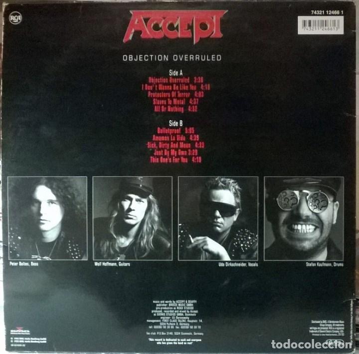Discos de vinilo: Accept. Objection overruled. BMG, Netherlands 1993 LP - Foto 2