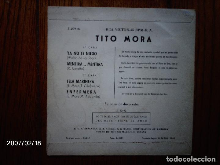 Discos de vinilo: tito mora  -  ya no te niego  +  3 - Foto 2