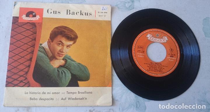 Discos de vinilo: Gus Backus: La historia de mi amor + 3 (POLYDOR 1961) - Foto 1