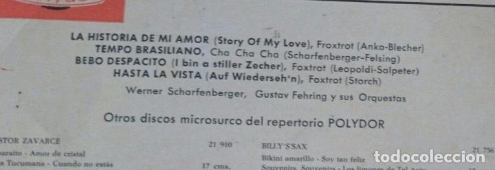 Discos de vinilo: Gus Backus: La historia de mi amor + 3 (POLYDOR 1961) - Foto 2