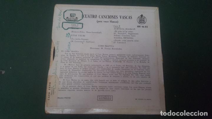 Discos de vinilo: CUATRO CANCIONES VASCAS - Foto 2