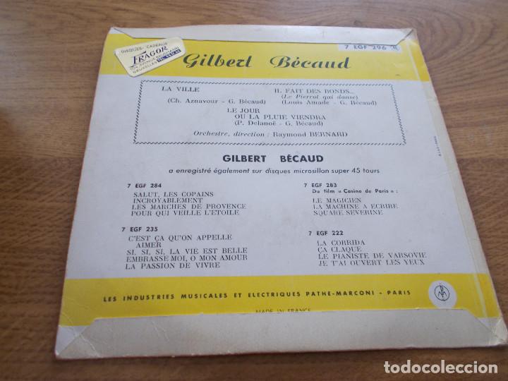 Discos de vinilo: GILBERT BECAUD, LA VILLE, - Foto 2
