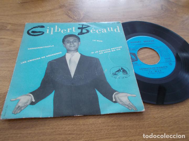 Discos de vinilo: GILBERT BECAUD,CROQUEMITOUFLE, LE MUR. - Foto 1