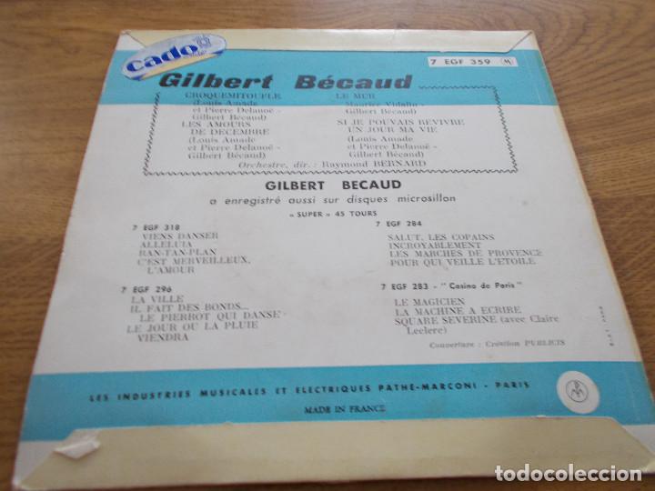 Discos de vinilo: GILBERT BECAUD,CROQUEMITOUFLE, LE MUR. - Foto 2