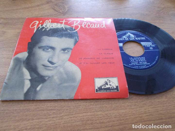 Discos de vinilo: GILBERT BECAUD. LA CORRIDA, CA CLAQUE, LE PIANISTE DE VARSOVIE, - Foto 1