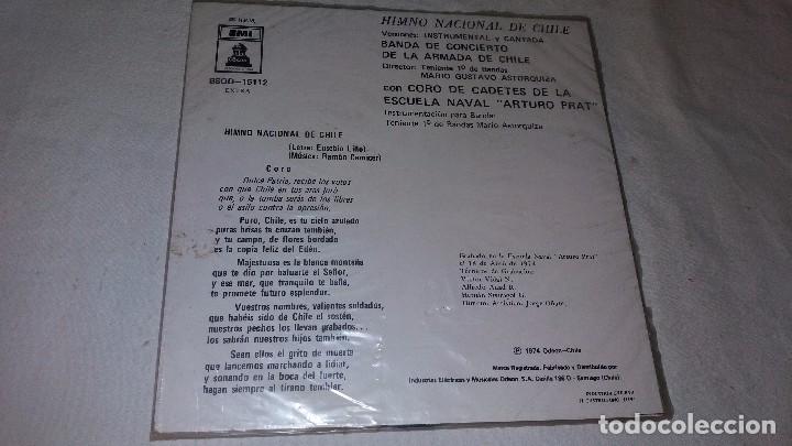 Discos de vinilo: DISCO SINGLE HIMNO NACIONAL DE CHILE - Foto 2