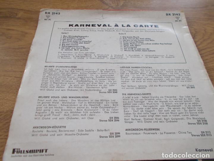 Discos de vinilo: KARNEVAL A LA CARTE. - Foto 2