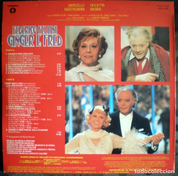Discos de vinilo: Nicola Piovani &ndash; Ginger E Fred LP 1987 - Foto 2