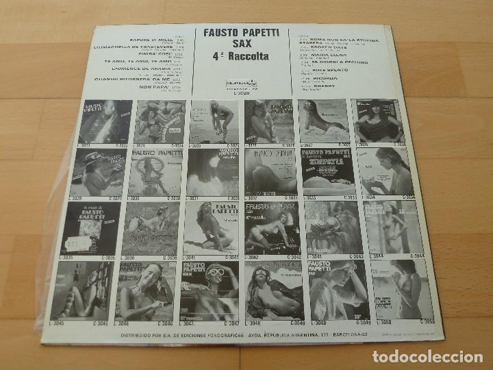 Discos de vinilo: LP FAUSTO PAPETTI 4 RACCOLTA SAX - Foto 2