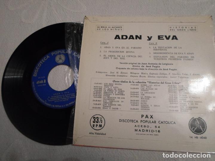Discos de vinilo: HISTORIAS DEL GRAN LIBRO - ADAN Y EVA - Foto 2