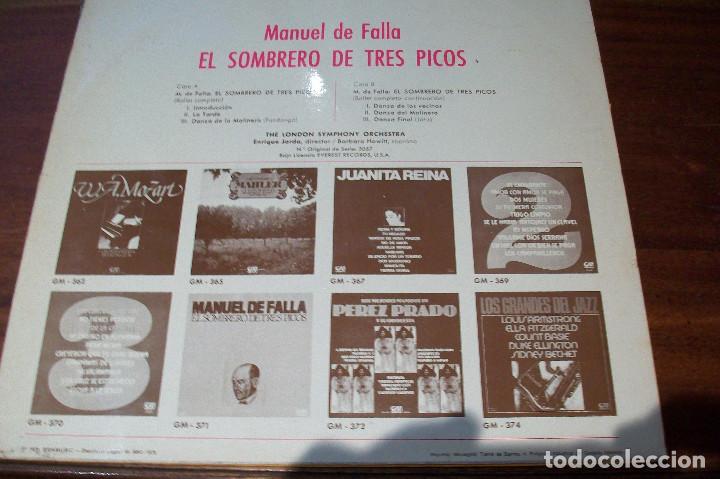 Discos de vinilo: MANUEL DE FALLA- EL SOMBRERO DE TRES PICOS - Foto 2