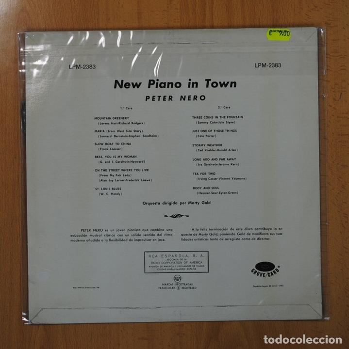 Discos de vinilo: PETER NERO - NEW PIANO IN TOWN - LP - Foto 3