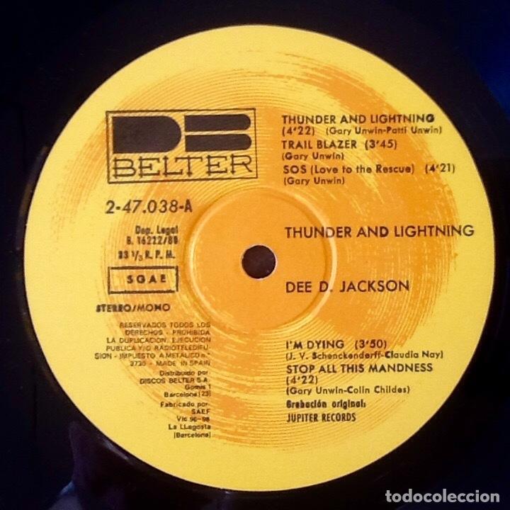 Discos de vinilo: DEE D. JACKSON : THUNDER AND LIGHTNING [BELTER - ESP 1980] LP - Foto 3