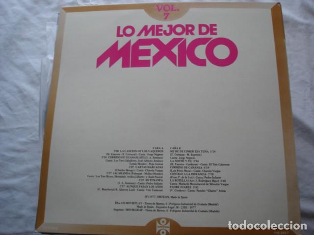 Discos de vinilo: LO MEJOR DE MEXICO VOL.7 - Foto 2