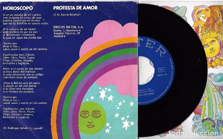 Discos de vinilo: MANOLO ESCOBAR: HOR&Oacute;SCOPO / PROTESTA DE AMOR - Foto 2