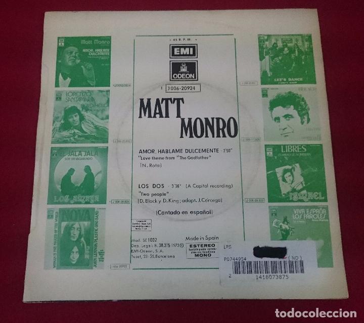 Discos de vinilo: MATT MONRO,AMOR, HABLAME DULCEMENTE - Foto 2