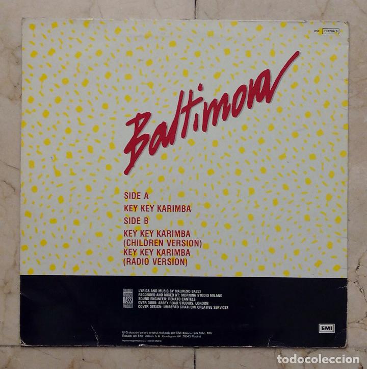 Discos de vinilo: MAXI SINGLE BALTIMORA - KEY KEY KARIMBA - EMI 1987. - Foto 2