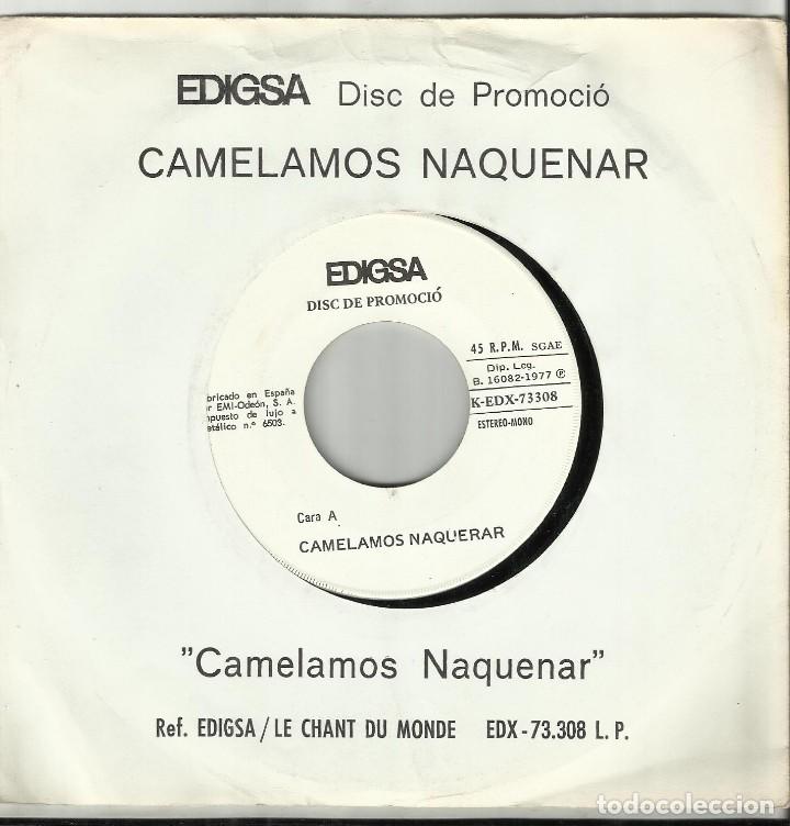 Discos de vinil: Camelamos naquenar SINGLE PROMOCIONAL 1977