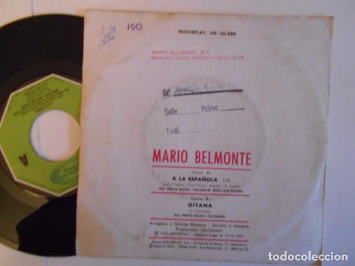 Discos de vinilo: MARIO BELMONTE -SINGLE A LA ESPA&Ntilde;OLA-1974 - Foto 2