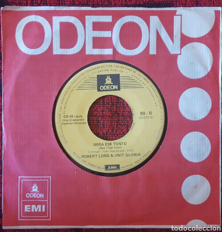 Discos de vinilo: ROBERT LONG & UNIT GLORIA Back in the sun SINGLE Venezuela - Foto 2