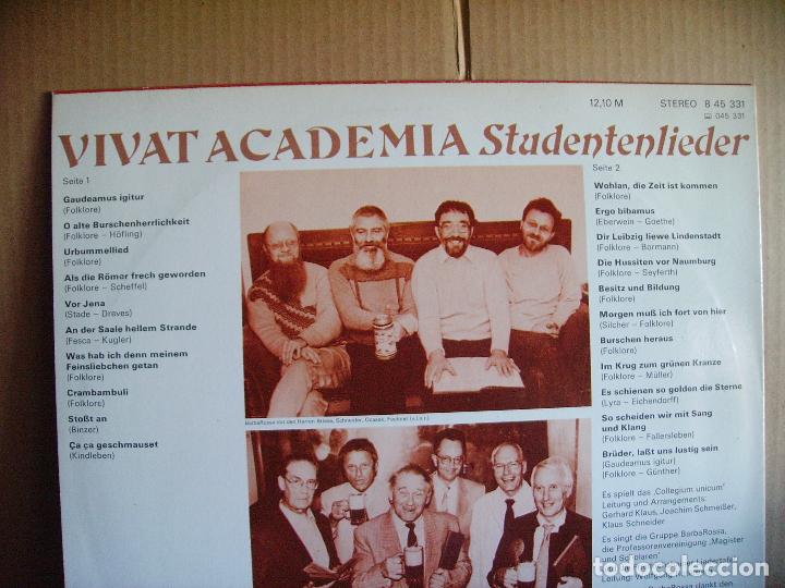 Discos de vinilo: VIVAT ACADEMIA ---- STUDENTENLIEDER - Foto 2