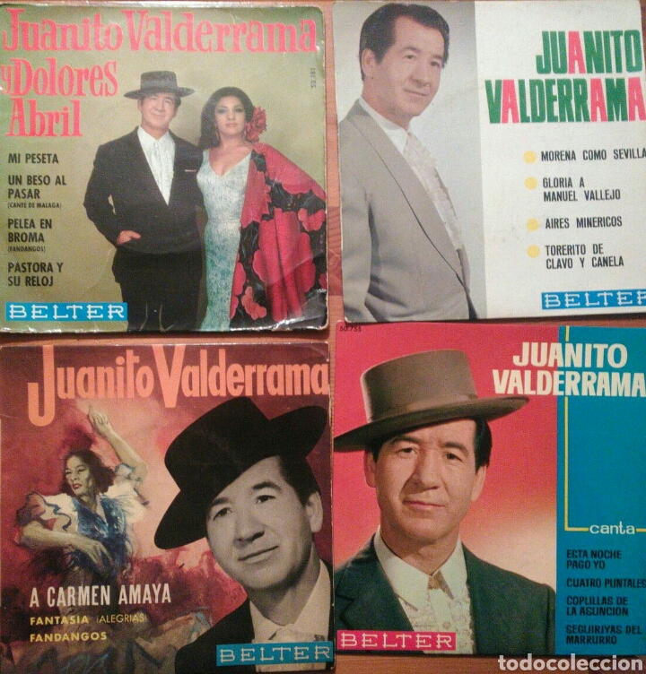 Discos de vinilo: Lote 4 singles Juanito Valderrama - Foto 1