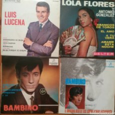Discos de vinilo: LOTE 4 SINGLES BAMBINO, LUÍS LUCENA Y LOLA FLORES. Lote 69031710