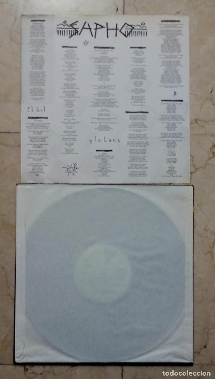 Discos de vinilo: LP SAPHO - EL SOL Y LA LUNA - VEMSA 1989. - Foto 3