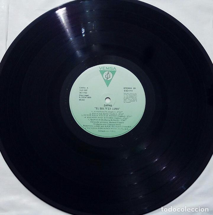 Discos de vinilo: LP SAPHO - EL SOL Y LA LUNA - VEMSA 1989. - Foto 4