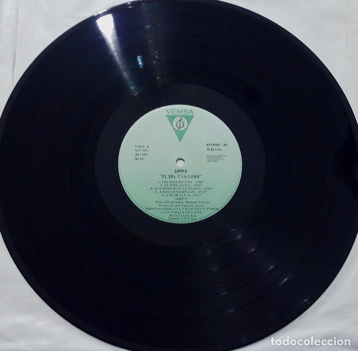 Discos de vinilo: LP SAPHO - EL SOL Y LA LUNA - VEMSA 1989. - Foto 5