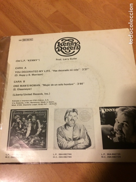 Discos de vinilo: Single kenny rogers has decorado mi vida - Foto 2
