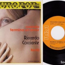Discos de vinilo: RICHARD RICCARDO COCCIANTE SINGS IN SPANISH R@RE MEXICAN SINGLE 45 CUANDO TERMINA
