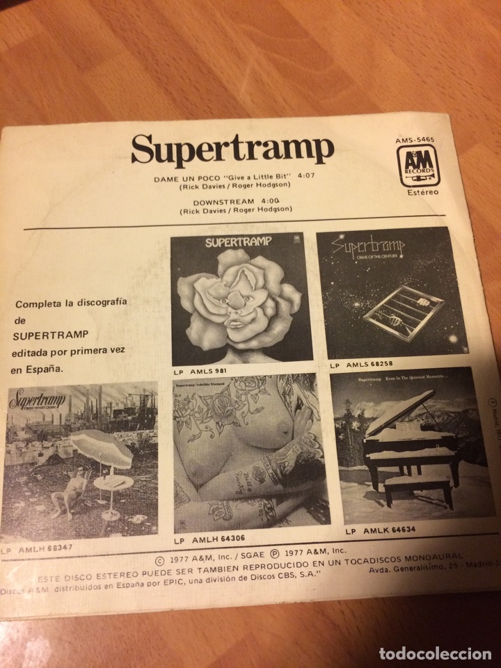 Discos de vinilo: Single supertramp give a little bit - Foto 2