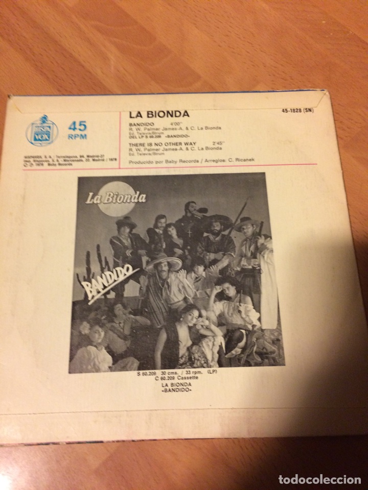 Discos de vinilo: Single la bionda bandido - Foto 2