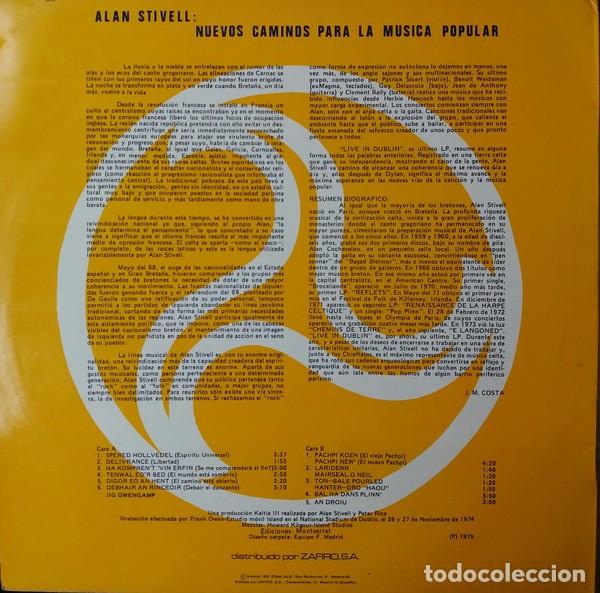 Discos de vinilo: ALAN STIVELL : Live in Dublin. (Vertigo, 1975) - Foto 2